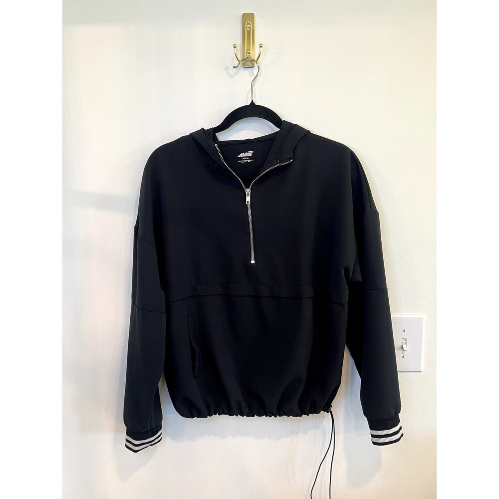 Avia Black Half Zip Athletic Hoodie Pullover Size Medium